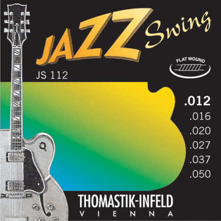 Thomastik JS112 - Jeu de cordes électriques Jazz Swing Flat Wound - 12-50