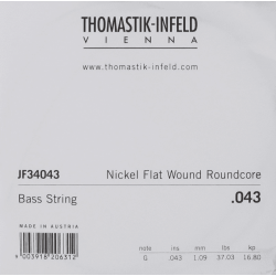Thomastik JF34043 - Corde à l'unité Jazz Bass Flat Wound - 043