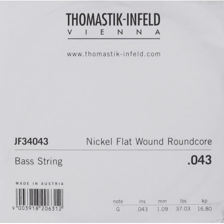 Thomastik JF34043 - Corde à l'unité Jazz Bass Flat Wound - 043