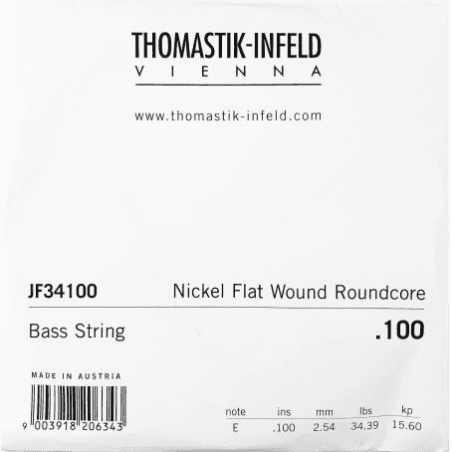 Thomastik JF34100 - Corde à l'unité Jazz Bass Flat Wound - 100