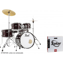 Pearl Roadshow 5 fûts Jazz 18" -  Red Wine + pack Sabian Solar 2 cymbales (copie)