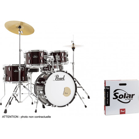 Pearl Roadshow 5 fûts Jazz 18" -  Red Wine + pack Sabian Solar 2 cymbales (copie)