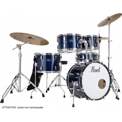 Batterie Pearl Roadshow+ Jazz 18''  5 fûts - Royal Blue Metallic + B-50 + pack Sabian Solar 3 cymbales