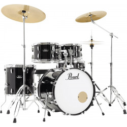 Batterie Pearl Roadshow+ Fusion 20''  5 fûts - Jet black + B-50 + pack Sabian Solar 3 cymbales