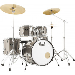 Batterie Pearl Roadshow+ Fusion 20''  5 fûts - Bronze Metallic  + B-50 + pack Sabian Solar 3 cymbales