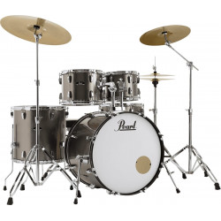 Batterie Pearl Roadshow+ Rock 22''  5 fûts - Bronze Metallic  + B-50 + pack Sabian Solar 3 cymbales