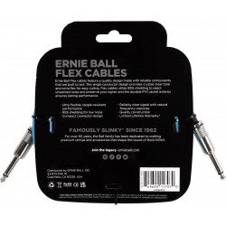 Ernie Ball 6412 - Câble jack-jack série flex 3m - Bleu
