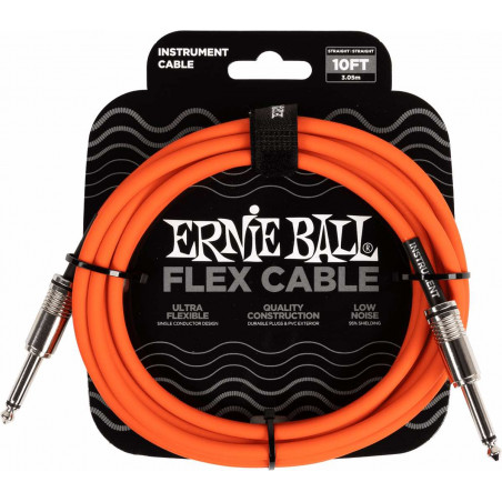 Ernie Ball 6416 - Câble jack-jack série flex 3m - Orange