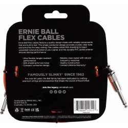 Ernie Ball 6416 - Câble jack-jack série flex 3m - Orange