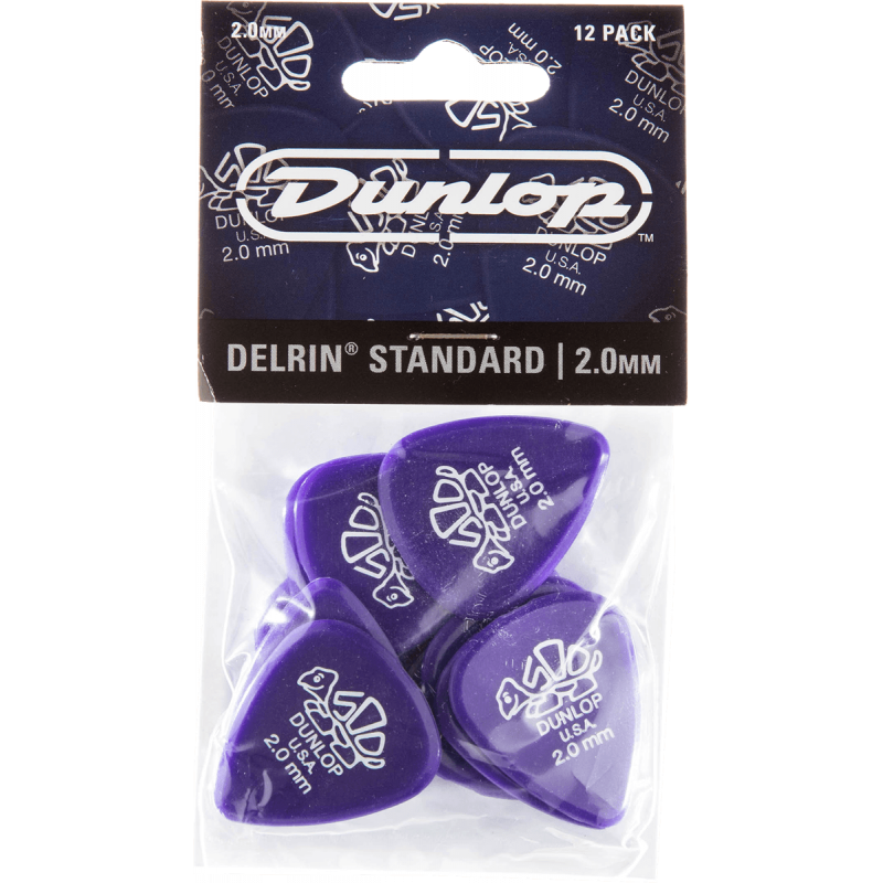 Dunlop 41P200 - sachet de 12 médiators - Delrin 500 2,00mm