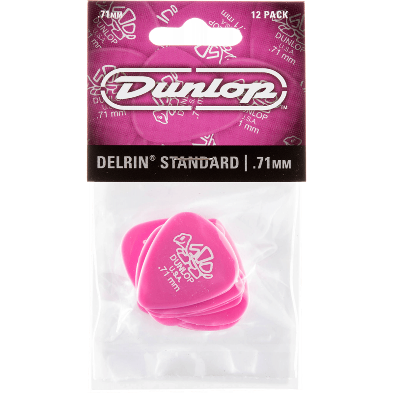 Dunlop 41P71 - sachet de 12 médiators - Delrin 500 0,71mm