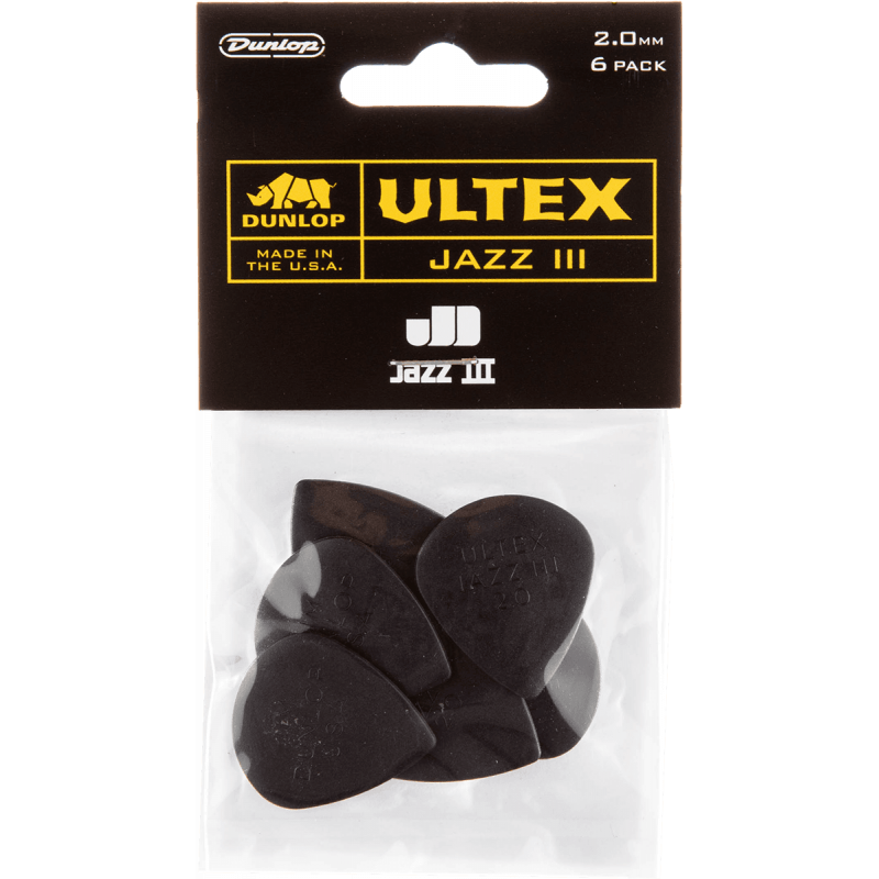 Dunlop 427P200 - sachet de 6 médiators - Ultex jazz III 2,00mm