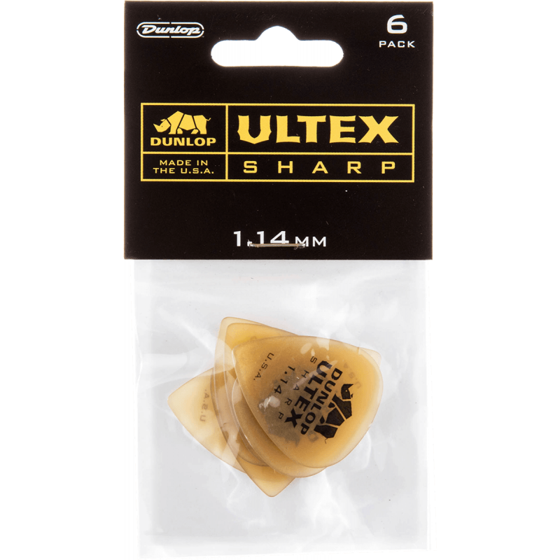 Dunlop 433P114 - sachet de 6 médiators - Ultex sharp 1,14mm