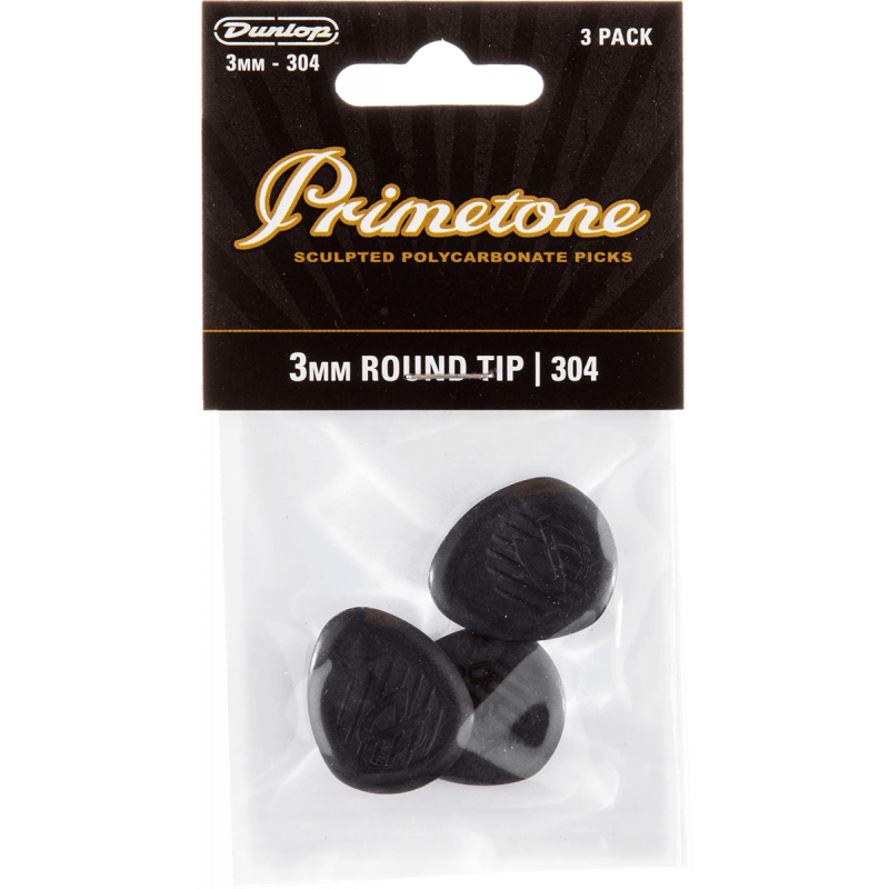 Dunlop 477P304 - sachet de 3 médiators - Primetone rond