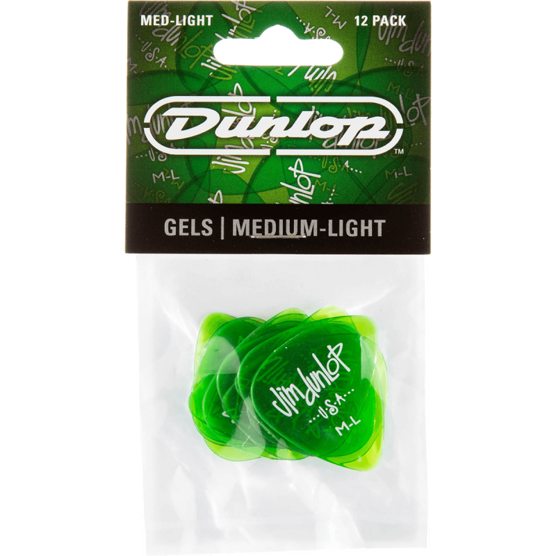 Dunlop 486PK-ML - sachet de 12 médiators - gels medium/light