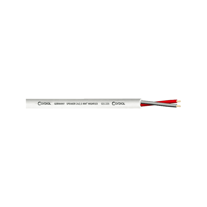 Cordial CLS225WHITE100 - Bobine de câble h.p. 2 x 2,5 mm² 100m