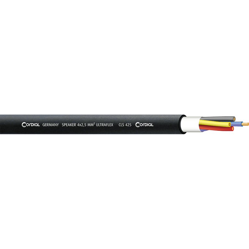 Cordial CLS425BLACK100 - Bobine de câble h.p. 4 x 2,5 mm² 100 m