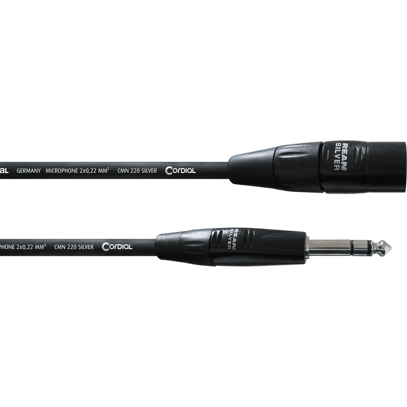 Cordial CIM0.6MV - Câble audio xlr mâle/jack stéréo 60 cm