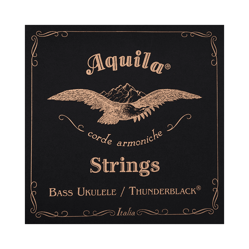 Aquila 140U - Thunderblack - jeu ukulélé basse 4 cordes - 18-21"
