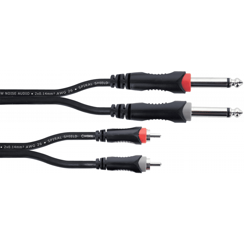 Cordial EU1.5PC - Câble audio double jack mono - rca - 1,5 m