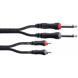 Cordial EU3PC - Câble audio double jack mono - rca 3 m