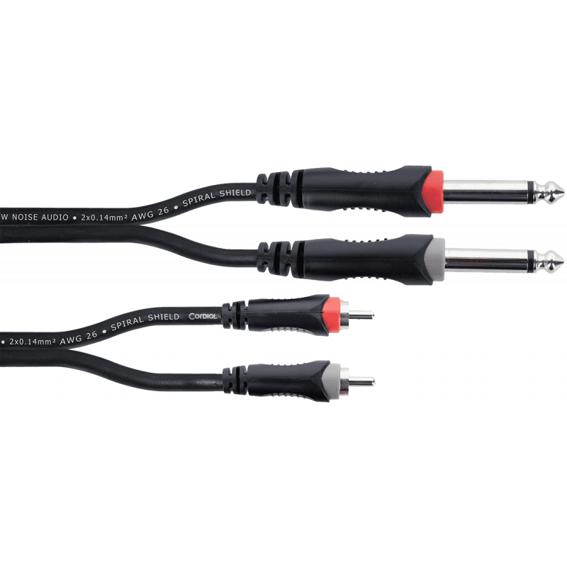 Cordial EU3PC - Câble audio double jack mono - rca 3 m