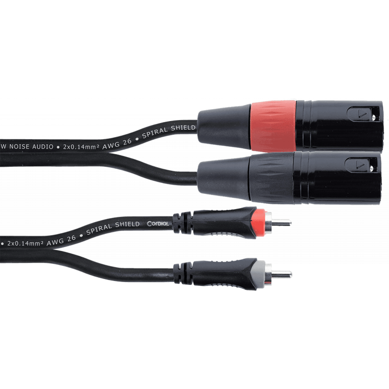Cordial EU1MC - Câble audio double xlr mâle / rca 1 m