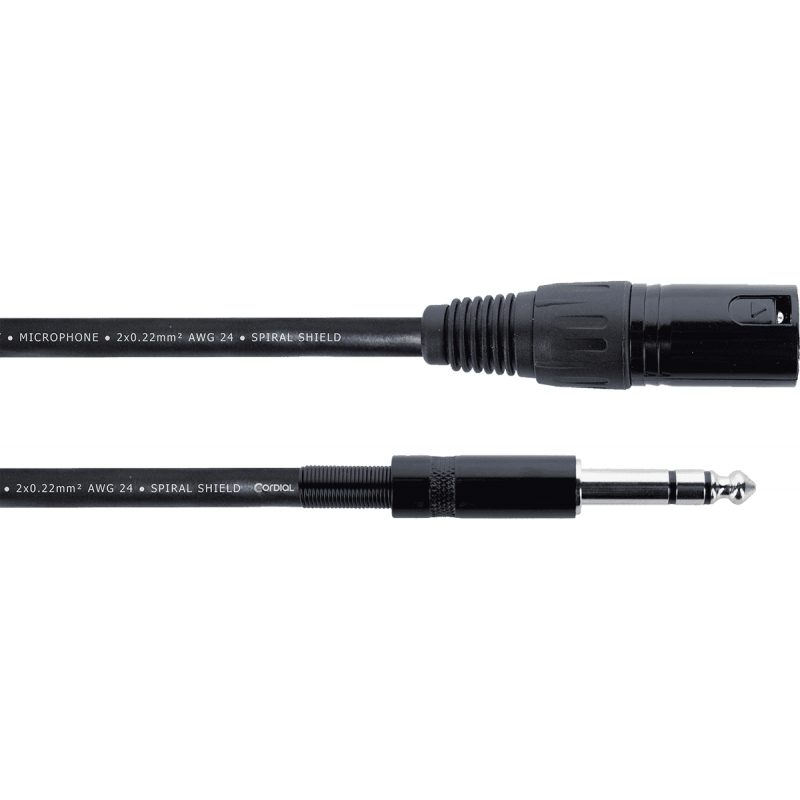 Cordial EM0.5MV - Câble audio xlr mâle / jack stéréo - 50 cm