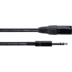Cordial EM3MV - Câble audio xlr mâle / jack stéréo - 3 m