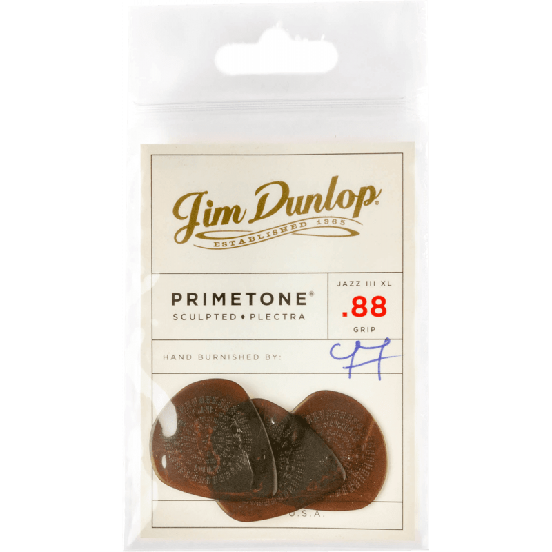 Dunlop 520P088 - Médiator primetone jazz III xl grip 0,88mm sachet de 3