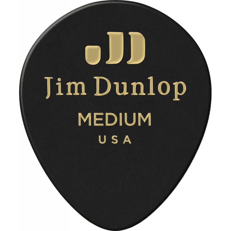 Dunlop 485P03MD - Médiator black teardrop medium - sachet de 12