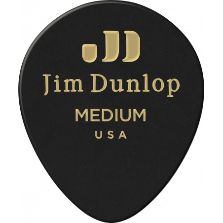 Dunlop 485P03MD - Médiator black teardrop medium - sachet de 12