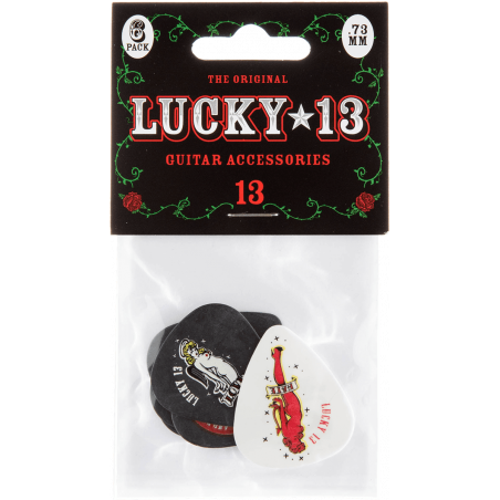 Dunlop L13BP73 - Lucky 13 series II, player's pack 6 médiators 0.73 mm