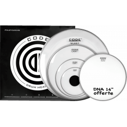 Code Drumheads FPLAWCLRR - Tom full pack law clear rock 10/12/16/22 + cc 14" dna coated