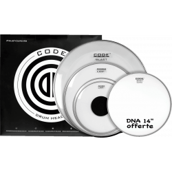 Code Drumheads FPLAWCLRS - Tom full pack law clear standard 12/13/16/22 + cc 14" dna coated