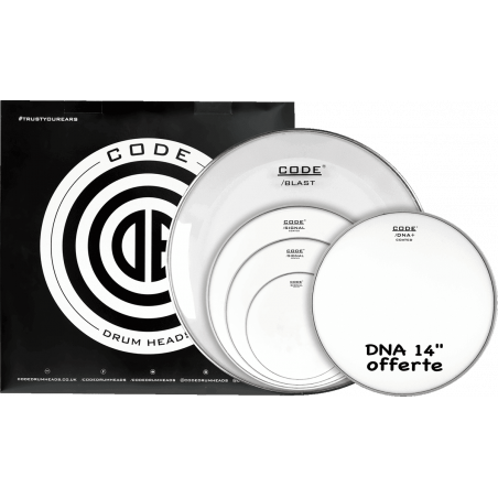 Code Drumheads FPSIGCTDF - Tom full pack signal coated fusion 10/12/14/20 + cc 14" dna coated