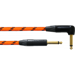 Cordial BLIGHT-EDI-3PRO - Câble guitare 3m orange coudé réactif aux uv