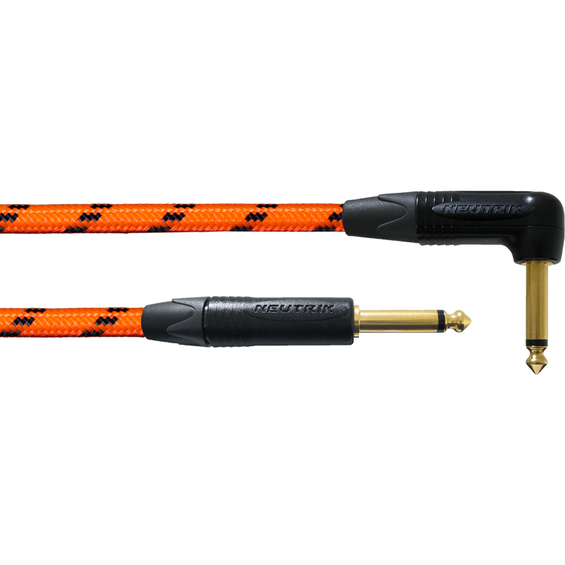 Cordial BLIGHT-EDI-6PRO - Câble guitare 6m orange coudé réactif aux uv
