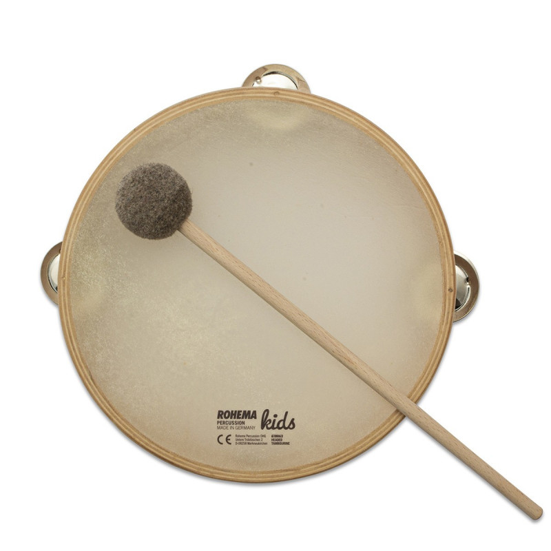 Rohema 618063 - Tambourin 3 cymbalettes 20cm + 1 Baguette