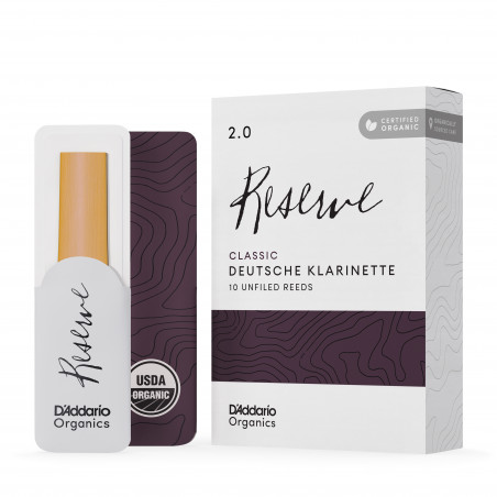 D'Addario  - 10 Anches clarinette allemande Organic Reserve Classic, force 2