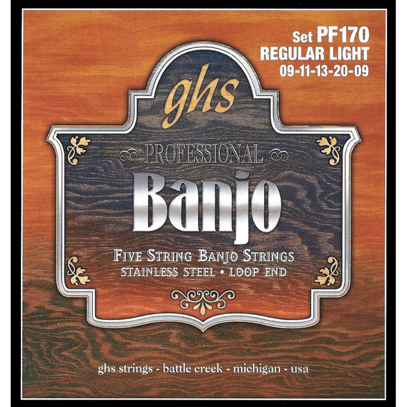 GHS PF170 - Regular light !09-11-13-20-09 - jeu de cordes banjo