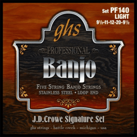 GHS PF140 - Jd crowe studio !9,5-11-12-20-9,5 - jeu de cordes banjo - jeu de cordes banjo