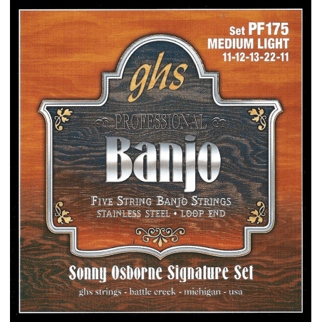 GHS PF175 - Sonny osbourne !11-12-13-22-11 - jeu de cordes banjo