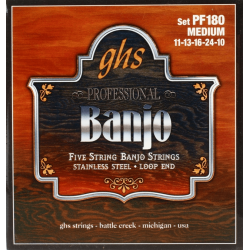 GHS PF180 - Medium !11-13-16-24-10 - jeu de cordes banjo