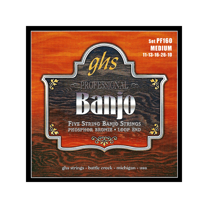 GHS PF160 - Medium 11-13-16-26-10 - jeu de cordes banjo
