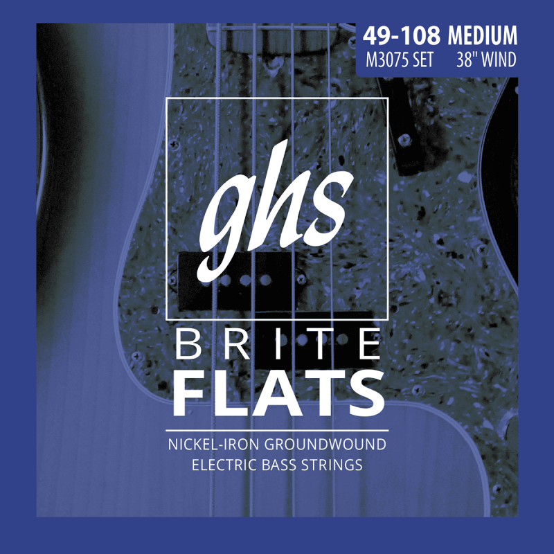 GHS M3075 - M3075 brite flats long scale medium - Jeu guitare basse