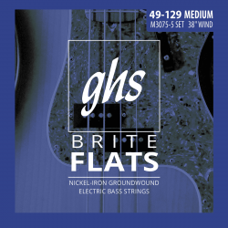 GHS M3075-5 - Brite flats long/medium scale 5 cordes - Jeu guitare basse