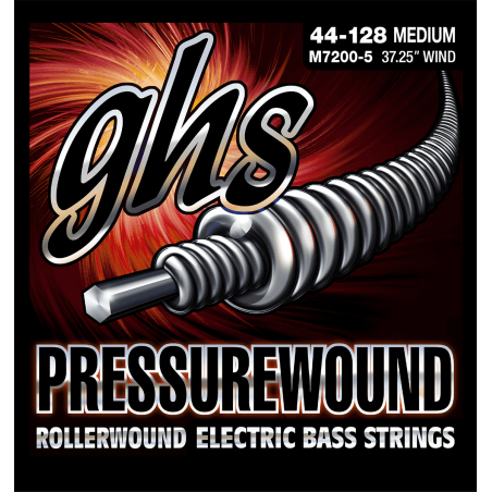 GHS M7200-5 - Pressurewound medium 5c 44-128 - Jeu guitare basse