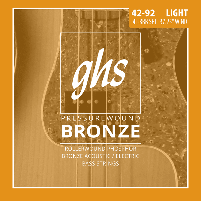 GHS 4L-RBB - Pressurewound bronze light 42-92 - Jeu guitare basse