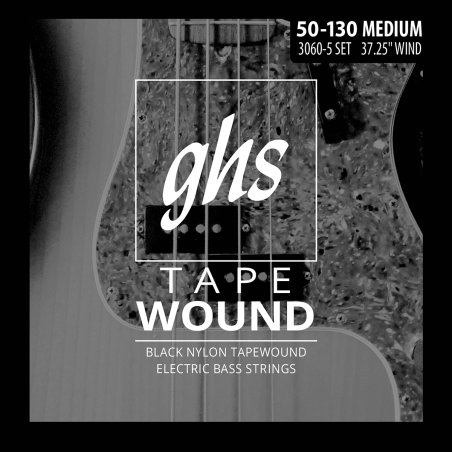 GHS 3060-5 - Tapewound medium 5c 50-130 - Jeu guitare basse